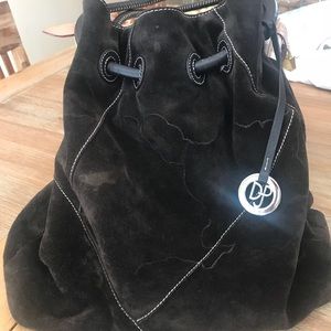 Donald Pliner Chocolate Brown Suede Bag